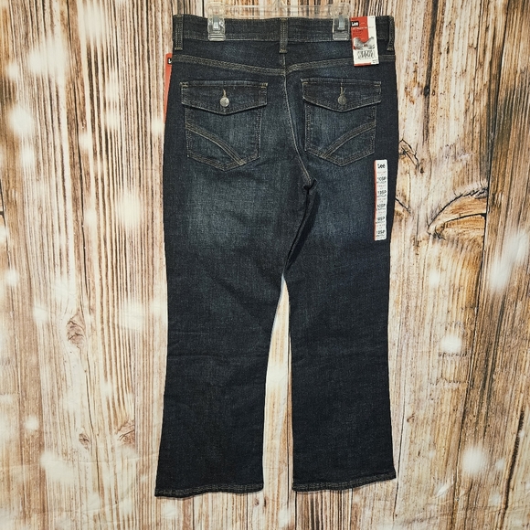 Lee women's comfort fit stretch dark wash barely bootcut jeans sz 10sp - Picture 5 of 7
